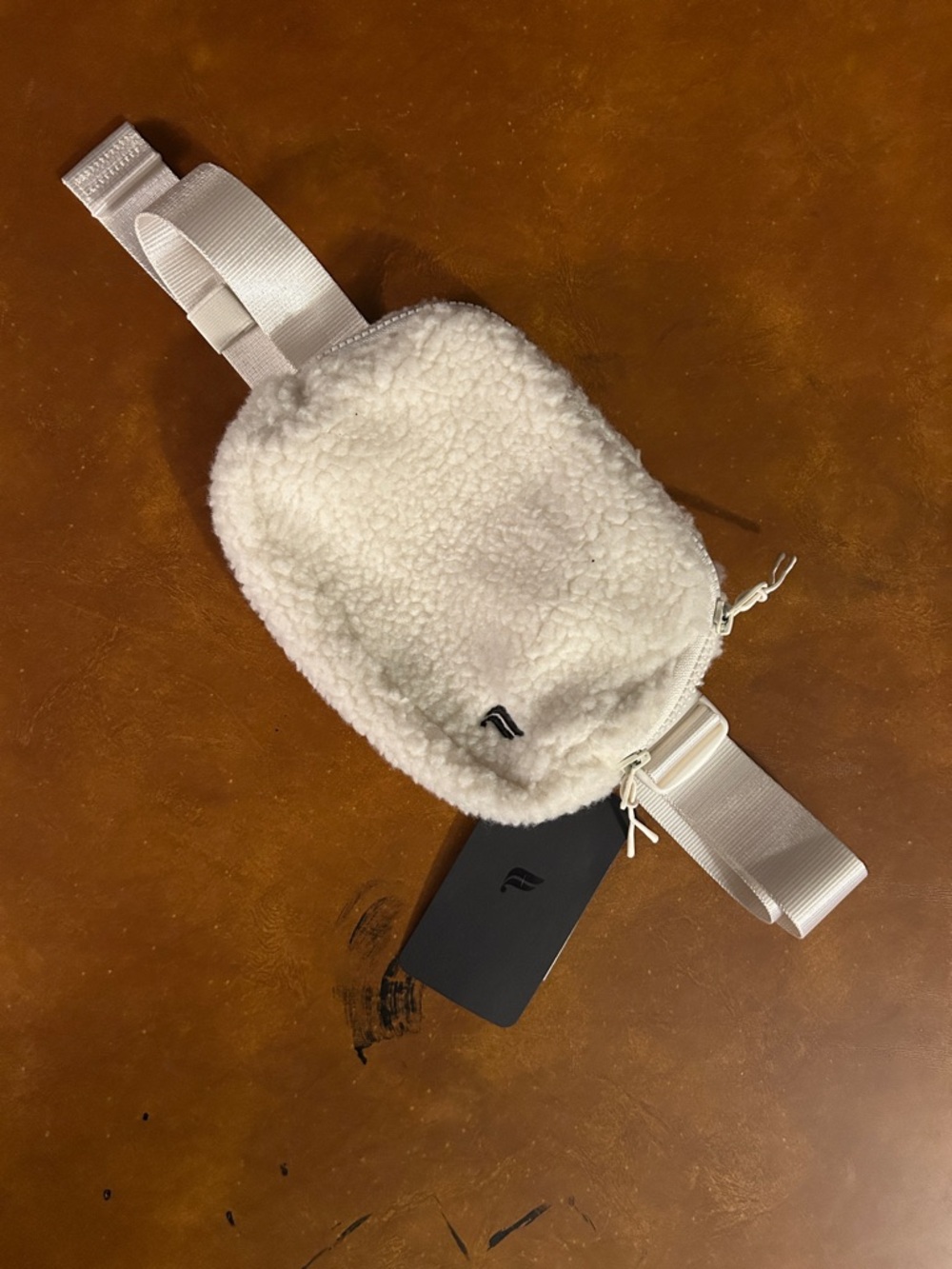 White Sherpa Mini Crossbody Bag - Cozy Everyday Mini Bag